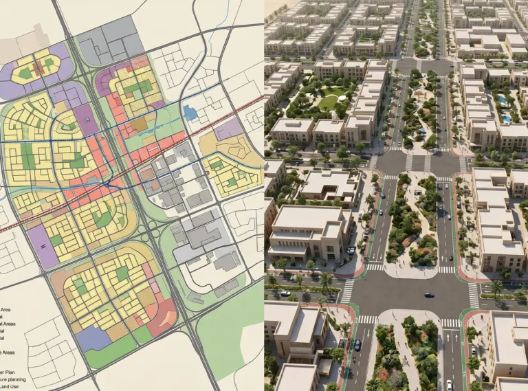 ما الفرق بين التخطيط العمراني والتخطيط الحضري؟ ومتى يحتاج المشروع لكل منهما؟